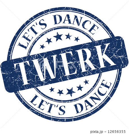 Twerk blue vintage grungy isolated round stamp 12656355