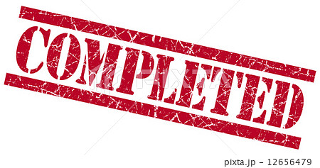 completed red square grungy isolated rubber stampのイラスト素材 [12656479] - PIXTA