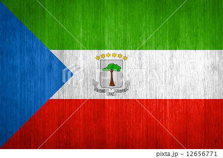 Equatorial Guinea Flag on wood background 12656771