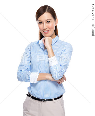 Young asian business woman isolated on white background 12659373