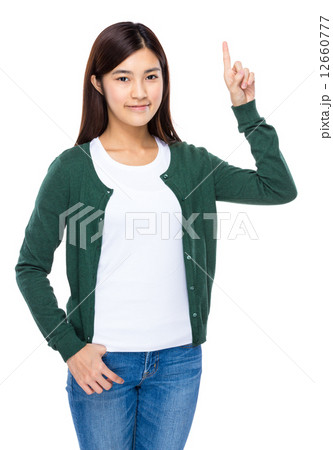 Woman finger up 12660777