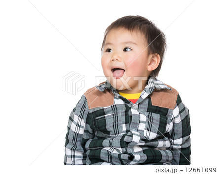Asian baby boy showing tongue 12661099