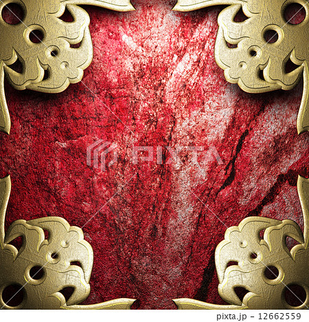 gold on red concrete background 12662559