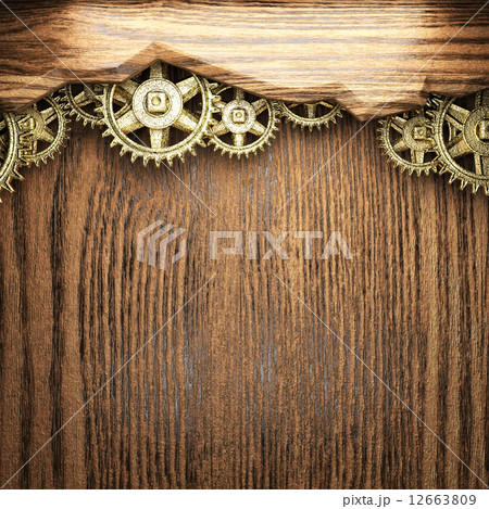 gear wheels on wood gear wheels on wood 12663809