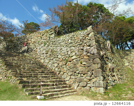 洲本洲本城跡 本丸大石段 洲本洲本城跡 本丸大石段 12664116