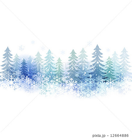 雪 冬 景色 背景のイラスト素材 12664886 Pixta