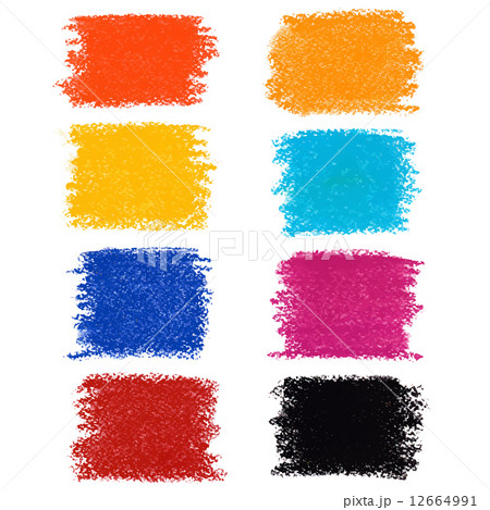 Set of pastel crayon spots, isolated on white background 12664991