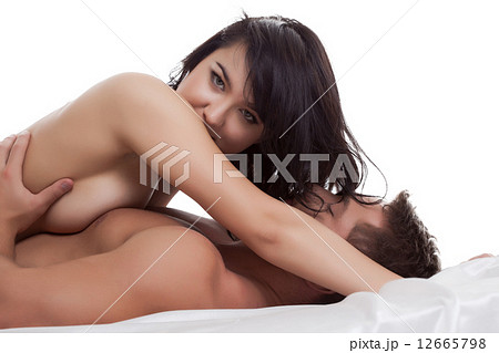 Portrait of passionate lovers posing at camera 12665798