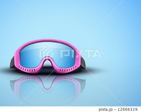 Light Background with pink ski goggles. vector illustration 12666329