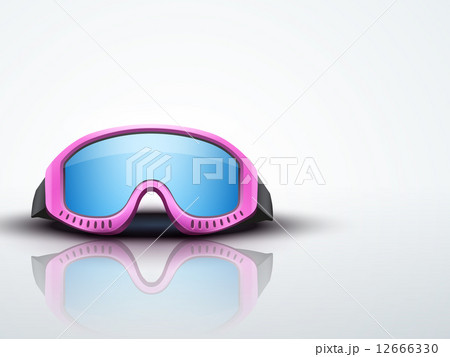 Light Background with pink ski goggles. vector illustration 12666330