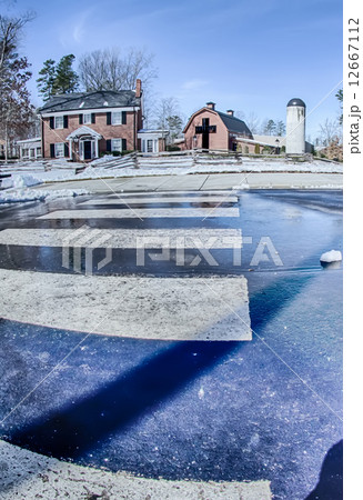 snow around billy graham library after winter storm 12667112