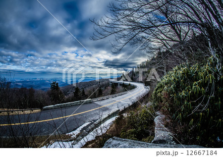 linn cove viaduct during winter linn cove viaduct during winter 12667184