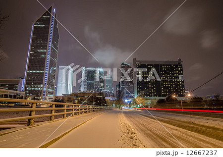 charlotte north carolina skyline in winter charlotte north carolina skyline in winter 12667237