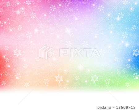 雪 虹 背景のイラスト素材