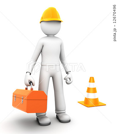 Construction Worker 3d Characterのイラスト素材