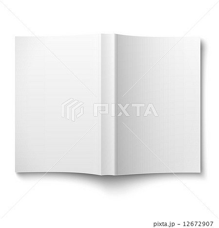 Blank softcover book template spread out on white. 12672907