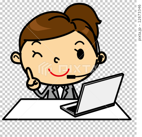 SD Business Woman Personal computer pointing SD Business Woman Personal computer pointing 12673346