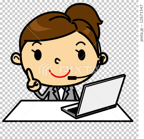SD Business Woman Personal computer pointing SD Business Woman Personal computer pointing 12673347