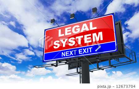 Legal System Inscription on Red Billboard. Legal System Inscription on Red Billboard. 12673704