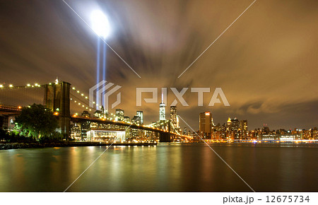 Tribute in Light. Downtown New York City 12675734