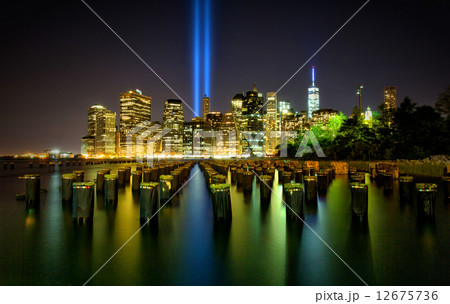 Tribute in Light. Downtown New York City 12675736