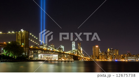 Tribute in Light. Downtown New York City 12675738