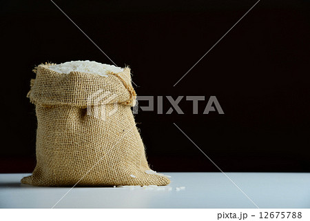 rice in burlap sack 12675788