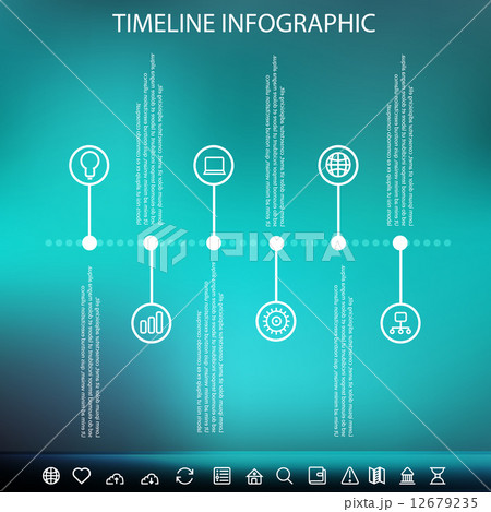 Timeline infographic with unfocused background Timeline infographic with unfocused background 12679235