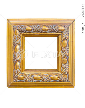 Golden picture frame isolated on white background. Golden picture frame isolated on white background. 12680146