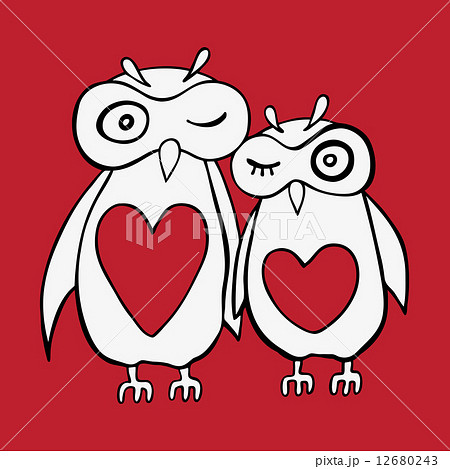 Two cute decorative owls. Two cute decorative owls. 12680243