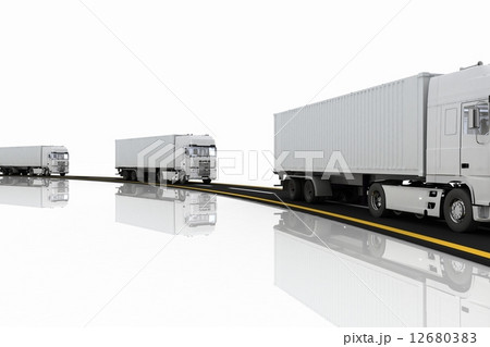 White Trucks on freeway White Trucks on freeway 12680383