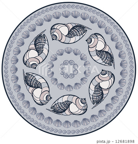 Mandala made of Seashells. 12681898