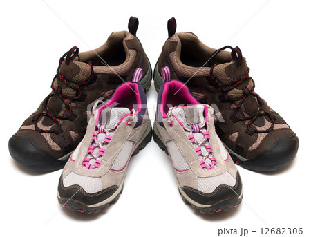 two pairs of trekking shoes 12682306
