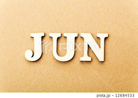 Wooden text for June 12684533