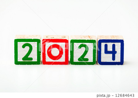 Wooden block for year 2024 12684643