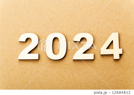 Wooden text for year 2024 12684812