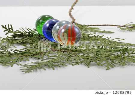Colorful Marble on tree leaf Colorful Marble on tree leaf 12688795