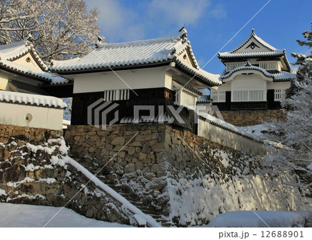 雪の備中松山城天守閣 雪の備中松山城天守閣 12688901