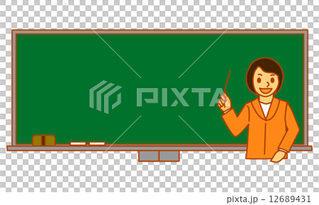 黒板と先生 12689431
