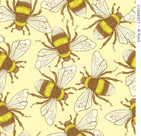 Sketch bumble bee in vintage style 12689615