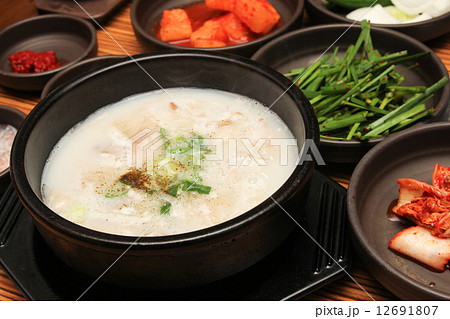 Popular Korean Dish of Busan City - Dwaeji Gukbap, Pork Soup Rice 12691807