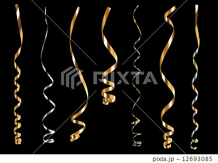 Gold and silver curling ribbons Gold and silver curling ribbons 12693085