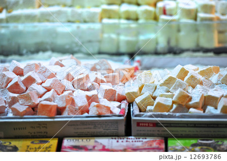 トルコの伝統的なお菓子 ロクムの写真素材