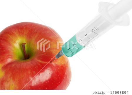 red apple and syringes 12693894