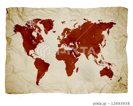 world map on paper 12693938