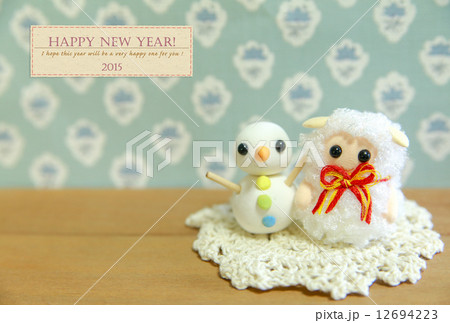 ゆきだるまとひつじさん 12694223