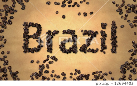 Brazil Coffee Bean on Old Paper 12694402
