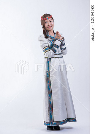 民族衣装の内モンゴル女性の写真素材