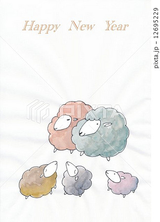 未年　年賀状 12695229