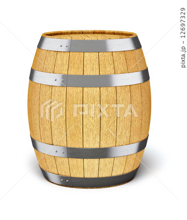 Wooden barrel isolated on white 12697329